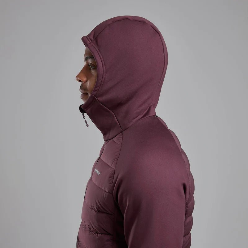 Montane Men&#39;s Composite Hooded Down Jacket - Dark Garnet - Hill and Dale Outdoors