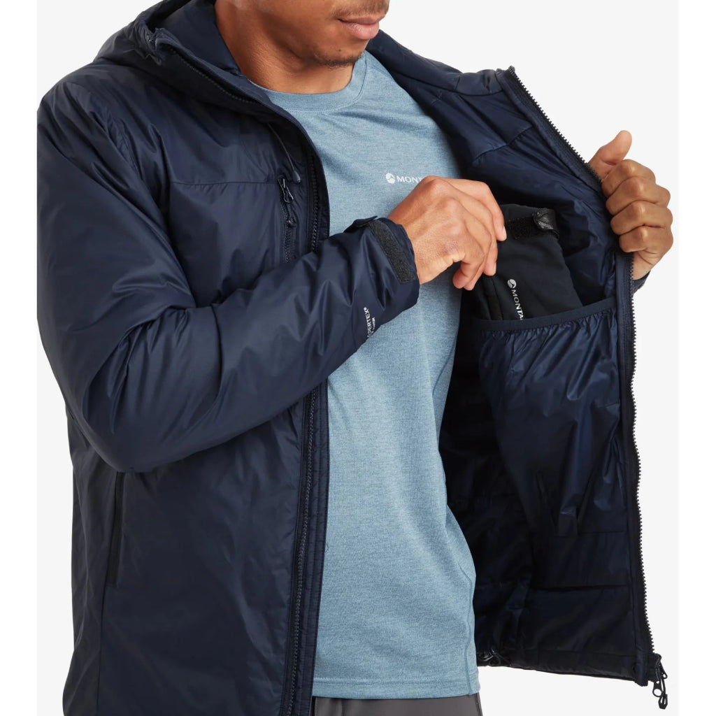 Montane Men&#39;s Respond XT Hooded Synthetic Insulated Jacket - Eclipse Blue - Hill and Dale Outdoors