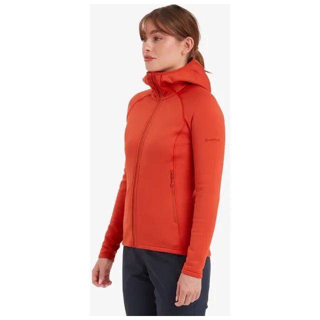 Montane Women&#39;s Fury Hooded Fleece Jacket - Saffron Red - Hill and Dale Outdoors