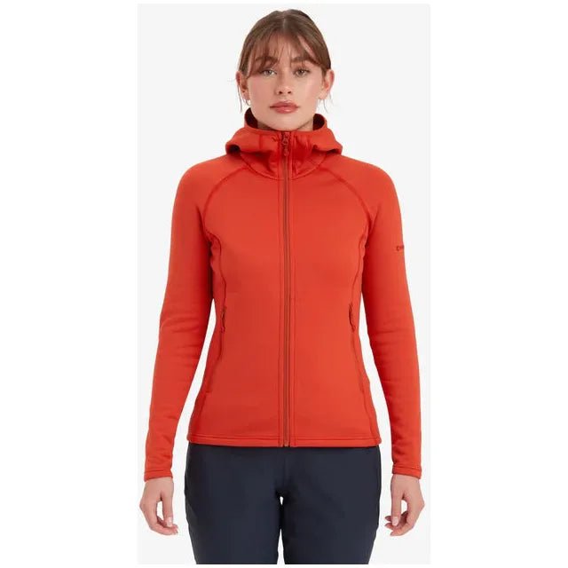 Montane Women&#39;s Fury Hooded Fleece Jacket - Saffron Red - Hill and Dale Outdoors