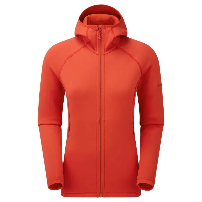 Montane Women&#39;s Fury Hooded Fleece Jacket - Saffron Red - Hill and Dale Outdoors