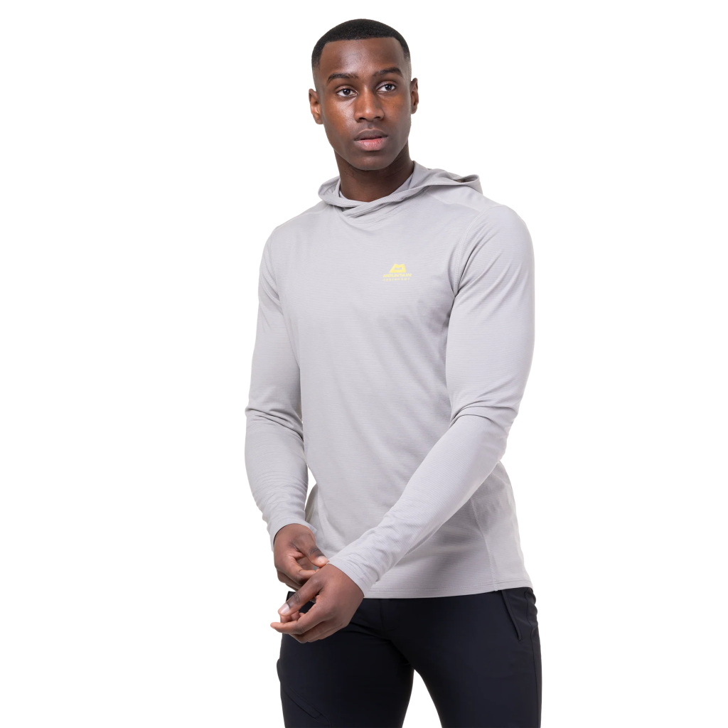 Mountain Equipment Glace Hooded Men&#39;s Top - Mist - Hill and Dale Outdoors