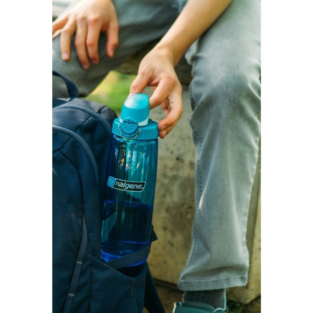 Nalgene 700ml Sustain OTF Water Bottle - Blue, Glacial Blue Cap - Hill and Dale Outdoors