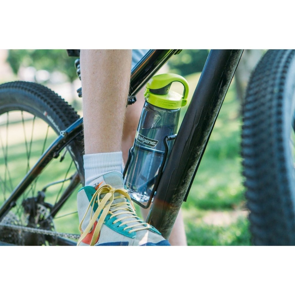 Nalgene 700ml Sustain OTF Water Bottle - Charcoal, Lime Cap - Hill and Dale Outdoors