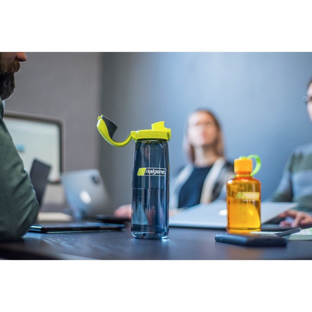 Nalgene 700ml Sustain OTF Water Bottle - Charcoal, Lime Cap - Hill and Dale Outdoors