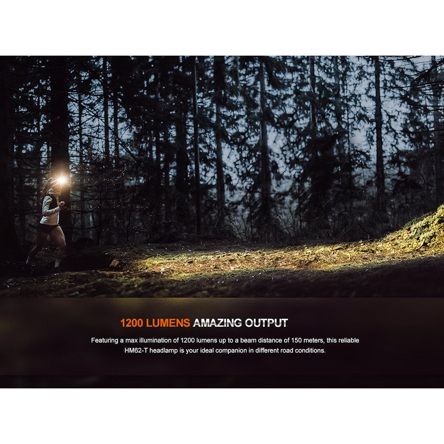 Fenix HM62-T Light Weight Trail Running USB Rechargeable Headtorch - Magma