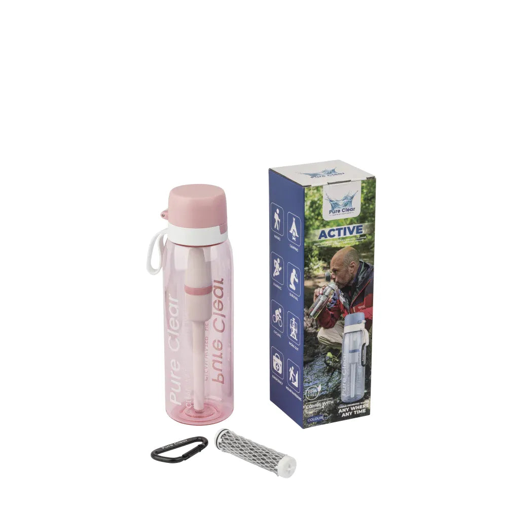 Pure Clear Active Water Filter Bottle 769ml - Pink
