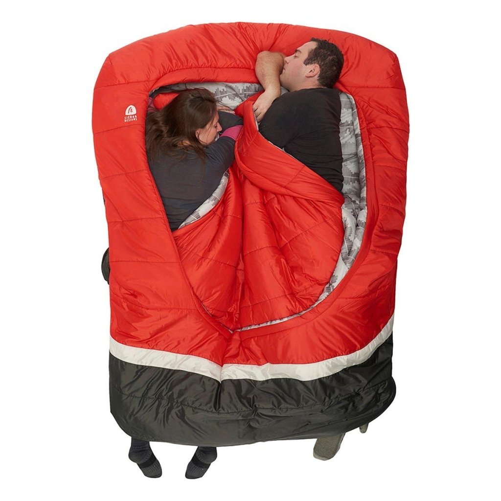 Sierra Designs Frontcountry Bed 20F 0° Degree Queen Synthetic Sleeping Bag - Red/Grey - Hill and Dale Outdoors