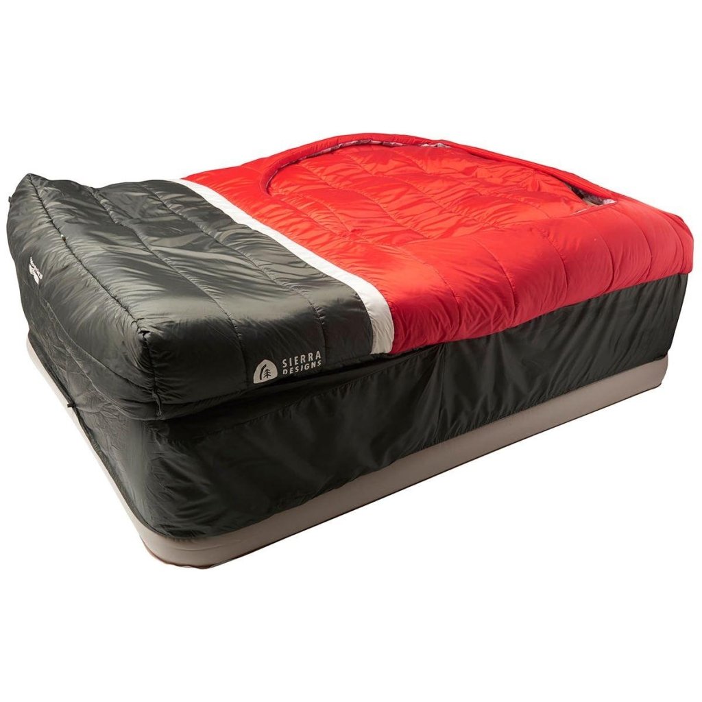 Sierra Designs Frontcountry Bed 20F 0° Degree Queen Synthetic Sleeping Bag - Red/Grey - Hill and Dale Outdoors