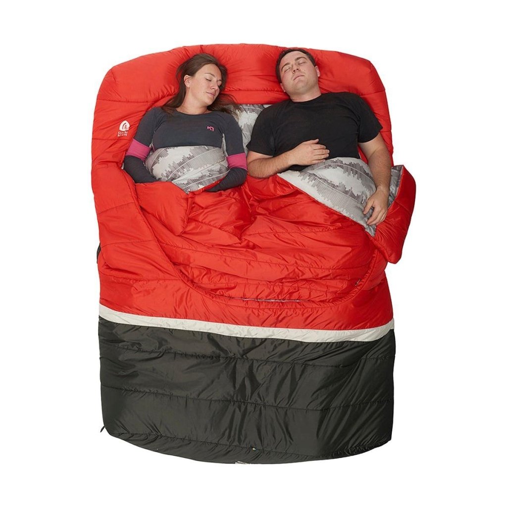 Sierra Designs Frontcountry Bed 20F 0° Degree Queen Synthetic Sleeping Bag - Red/Grey - Hill and Dale Outdoors