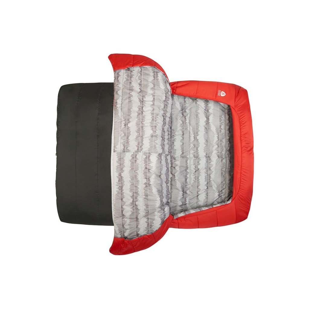 Sierra Designs Frontcountry Bed 20F 0° Degree Queen Synthetic Sleeping Bag - Red/Grey - Hill and Dale Outdoors