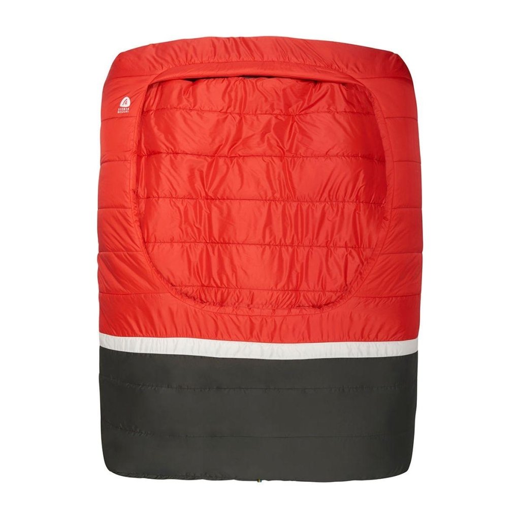 Sierra Designs Frontcountry Bed 20F 0° Degree Queen Synthetic Sleeping Bag - Red/Grey - Hill and Dale Outdoors