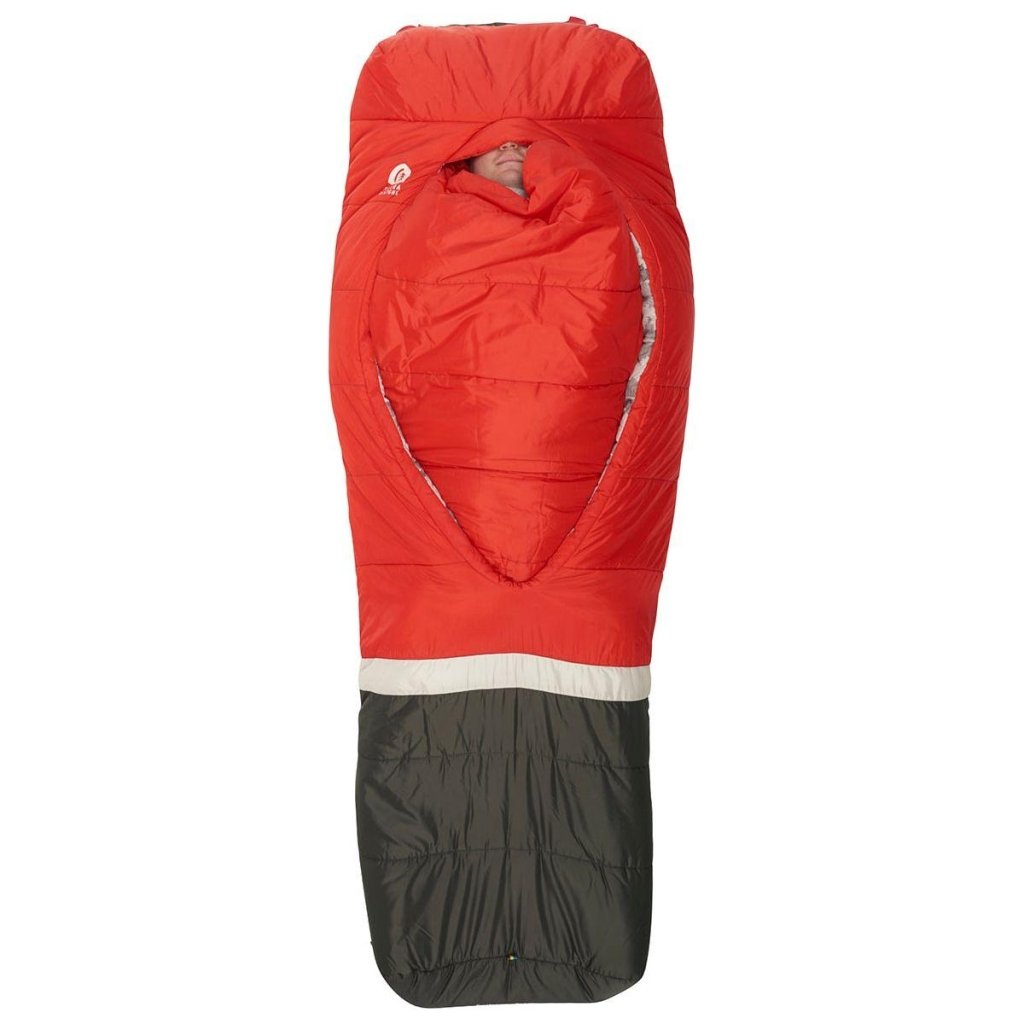 Sierra Designs Frontcountry Bed 20F 0° Degree Synthetic Sleeping Bag - Red/Grey - Hill and Dale Outdoors