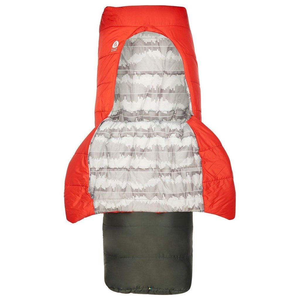 Sierra Designs Frontcountry Bed 20F 0° Degree Synthetic Sleeping Bag - Red/Grey - Hill and Dale Outdoors