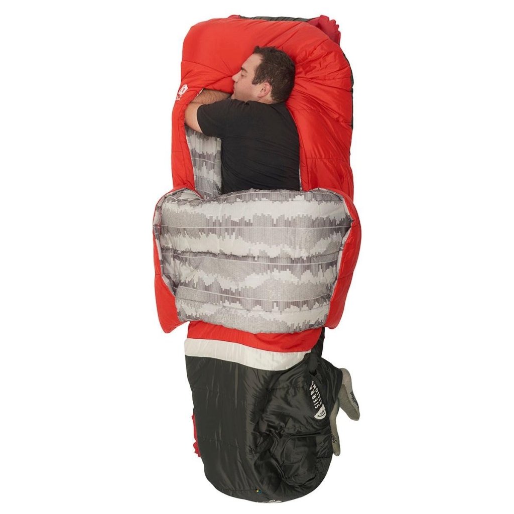 Sierra Designs Frontcountry Bed 20F 0° Degree Synthetic Sleeping Bag - Red/Grey - Hill and Dale Outdoors