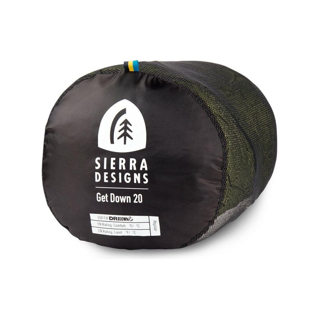 Sierra Designs Get Down 550F 20° Degree Down Sleeping Bag - Beetle Green - Hill and Dale Outdoors