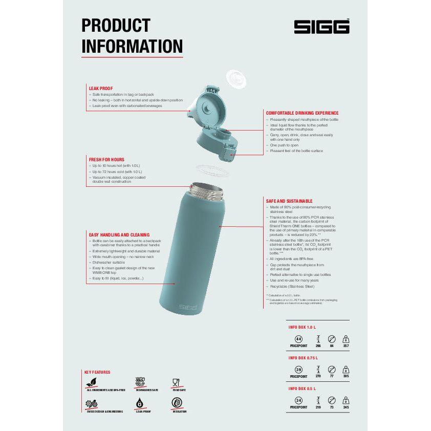 Sigg Water Bottle Shield Therm ONE 1.0L - Morning Blue - Hill and Dale Outdoors