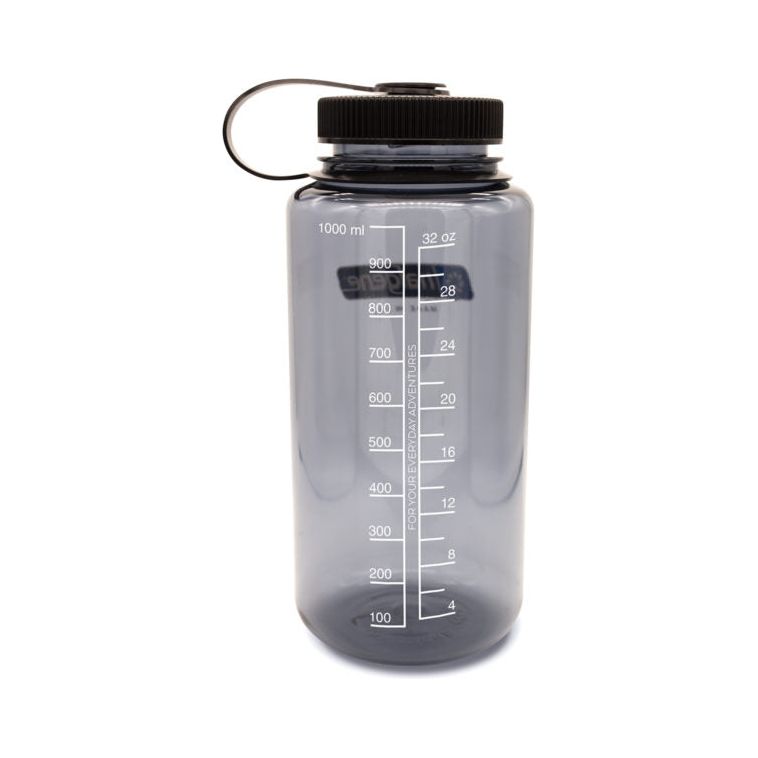Nalgene Wide Mouth Sustain 32oz 1L Water Bottle - Grey w/ Black Cap