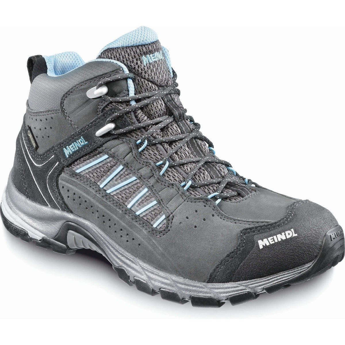 Meindl Journey Lady Mid GTX Wide Fit Walking Boots - Anthracite/Blue