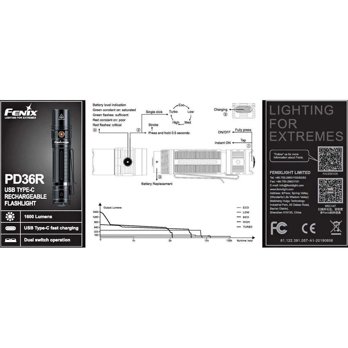 Fenix PD36R V2.0 USB-C Rechargeable Fashlight