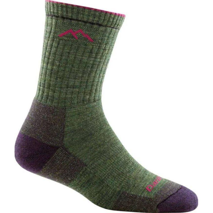 Darn Tough 1903 Womens Hiker Micro Crew Cushion Socks - Moss Heather - Hill and Dale Outdoors