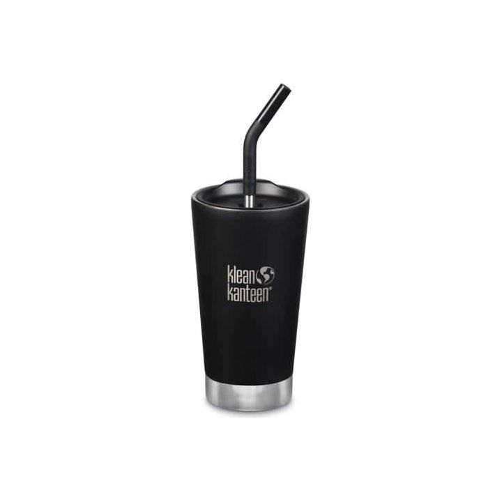 Klean Kanteen Insulated Tumbler/Travel Cup With Straw 473ml - Shale Black - Hill and Dale Outdoors