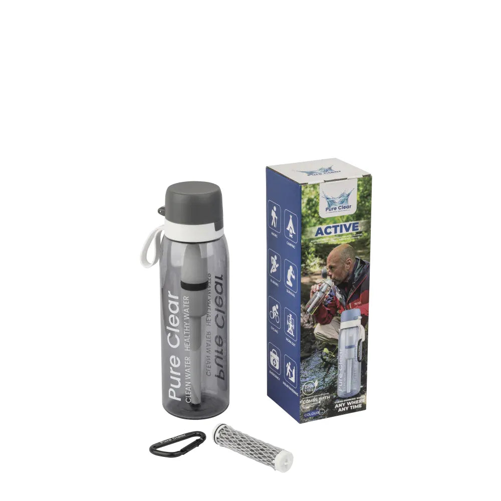 Pure Clear Active Water Filter Bottle 769ml - Grey